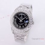 Replica Rolex Day Date Full Iced Out Watch Stainless Steel Black Dial 43mm_th.jpg